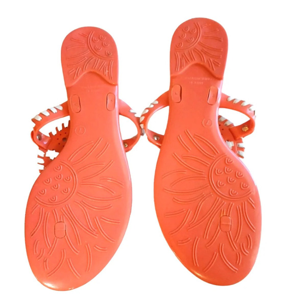 Jack Rogers Sandals Melon and White Woven Jelly Thong Sandals size 7 - Picture 7 of 9